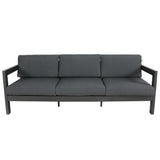 Outie 3 Seater Outdoor Sofa Lounge Aluminium Frame Charcoal