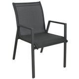 Iberia 2pc Set Aluminium Outdoor Dining Table Chair Charcoal