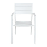 Percy 6pc Set Outdoor Dining Table Chair Aluminium Frame White