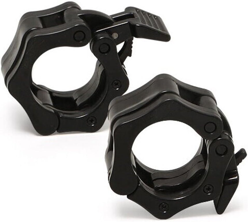 2Pcs 1in / 25mm Dumbbell Clamps Barbell Clamps Collars Clips Bar Plates Collar Clips Black