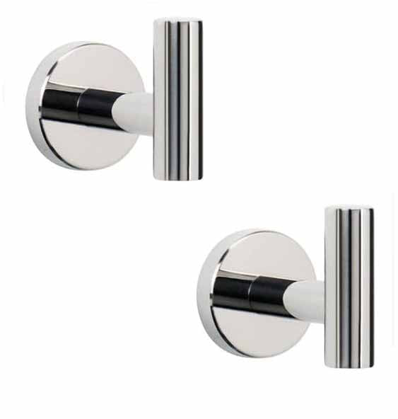 2 Pcs Wall Mount Bathroom Towel Hooks Holder Cloth Hanger Hook Kitchen Door Hanger Poliched Chrome