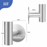 2 Pcs Wall Mount Self Adhesive Bathroom Towel Hooks Holder Cloth Hanger Hook Door Hanger Brushed Nickel