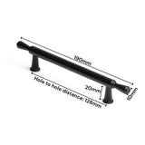 Black Zinc Kitchen Cabinet Handles Drawer Bar Handle Pull 128mm