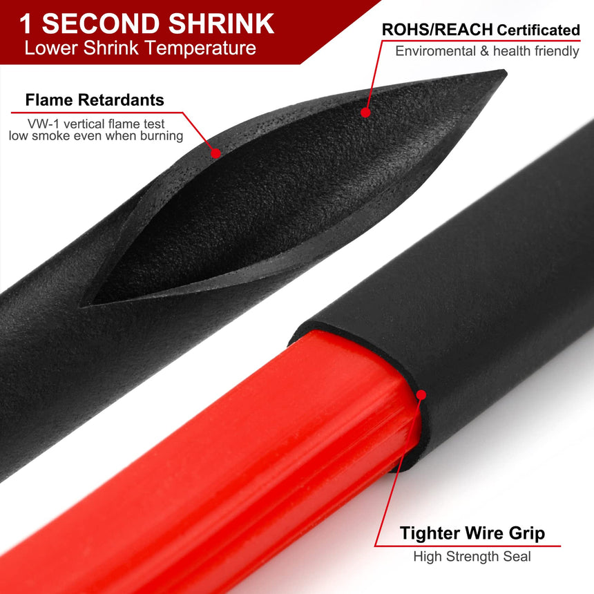 2m Polyolefin Shrink Tube 15/64" (6mm) 2:1 Ratio Heat Shrink Tubing Sleeving Wrap Shrinking