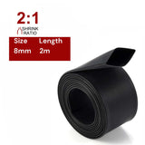 2m Polyolefin Shrink Tube 5/16" (8mm) 2:1 Ratio Heat Shrink Tubing Sleeving Wrap Shrinking