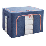 100L Cloth Storage Box Closet Organizer Storage Bags Clothes Storage Bags Wardrobe Organizer Idea Grey Blue