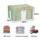 66L Cloth Storage Box Closet Organizer Storage Bags Clothes Storage Bags Wardrobe Organizer Idea GREEN