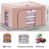 100L Cloth Storage Box Closet Organizer Storage Bags Clothes Storage Bags Wardrobe Organizer Idea PINK