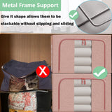 100L Cloth Storage Box Closet Organizer Storage Bags Clothes Storage Bags Wardrobe Organizer Idea PINK