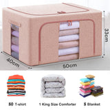 66L Cloth Storage Box Closet Organizer Storage Bags Clothes Storage Bags Wardrobe Organizer Idea PINK