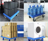 300kg Foldable Warehouse Platform Trolley Truck Dolly Platform Cart Swivel Wheels Moving Cart Flatbed