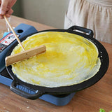 34cm Seasoned Cast Iron Induction Crepes Pan Baking Pancake Tool Pizza Bakeware