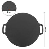 34cm Seasoned Cast Iron Induction Crepes Pan Baking Pancake Tool Pizza Bakeware