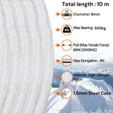 8mm 10m Safety Climbing Rope Nylon Rock Static Outdoor Boat Anchor Marine Rope Dock Lines Rope