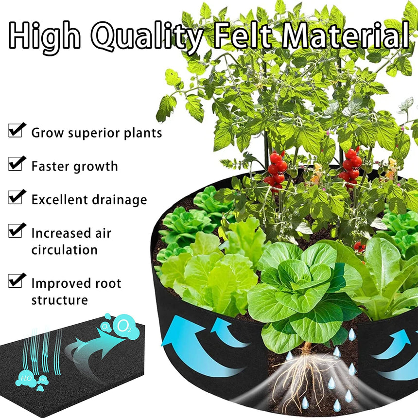 1 Pack 200 Gallon 125cm 60cm Grow Bag Heavy Duty Thickened Plant Pots with Handles for Farming Gardening Tree