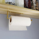 Gold Kitchen Bathroom Paper Holder Towel Holder Self Adhesive or Screw Mount 31cm