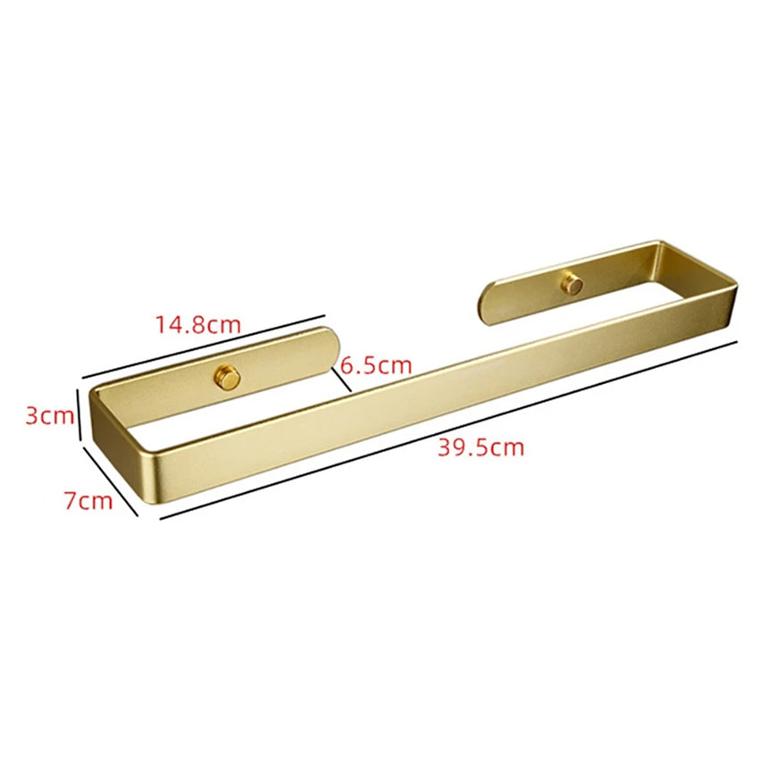 Gold Kitchen Bathroom Paper Holder Towel Holder Self Adhesive or Screw Mount 40cm