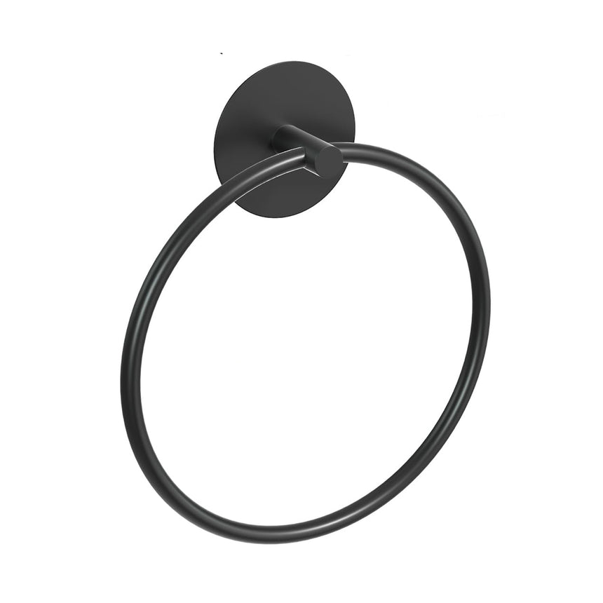 Bathroom Towel Ring Bathroom Towel Rack Adhesive Hand Towels Holder Towel Hanger Round Black