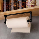 Kitchen Paper Holder Under Cabinet Screw Wall Mount Adhesive Paper Towel Holder Rectangle Black