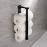 Kitchen Paper Holder Under Cabinet Screw Wall Mount Adhesive Paper Towel Holder Rectangle Black