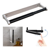 Kitchen Paper Holder Under Cabinet Screw Wall Mount Adhesive Paper Towel Holder Rectangle Silver