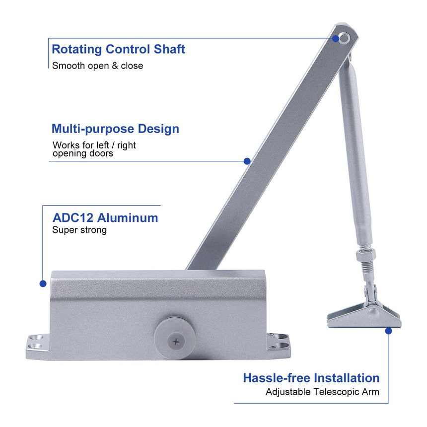 Auto Commercial Door Closers Hydraulic Door Closer for Home  Commercial Door 25-45kg