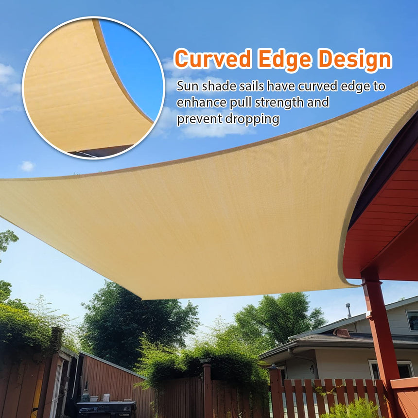 4m x 6m Rectangle Sun Shade Sails for Patios Sun UV Outdoor Canopy Backyard Sunshades