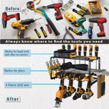 40cm Power Tool Organizer 4 Layers Garage Tool Storage Rack Workshop Tool Shelf Drill Pliers Hammer Rack