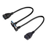 2PCS 20cm SuperSpeed USB 3.0 Male to Female Extension Data Cable Up and Down Angle