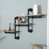 Industrial Pipe Shelving Pipe Shelves Wall Mounted Decor Floating Shelves Retro Rustic Shelf for Bar Kitchen Living Room