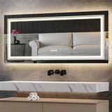 Interior Ave - LED Rectangle Frameless Salon / Bathroom Wall Mirror - 100 x 60cm