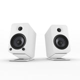 Kanto YU4 140W Powered Bookshelf Speakers with Bluetooth and Phono Preamp - Pair, Matte White with S4W White Stand Bundle