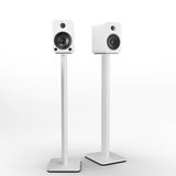 Kanto YU4 140W Powered Bookshelf Speakers with Bluetooth and Phono Preamp - Pair, Matte White with SP32PLW White Stand Bundle