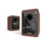 Kanto YU6 200W Powered Bookshelf Speakers with Bluetooth and Phono Preamp - Pair, Walnut with SX26 Black Stand Bundle