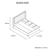 Queen 4 Pcs Bedroom Suite with Dresser Fabric Upholstery MDF Combination of Champagne and Black Colour