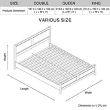 Double Size Bed Frame Natural Wood like MDF in Oak Colour