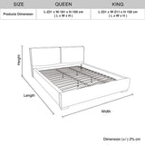 Louis King Bed Frame PU leather KD Slat in Wooden Legs