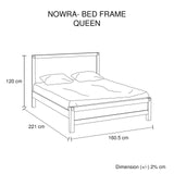 Bed Frame Queen Size in Solid Wood Veneered Acacia Bedroom Timber Slat in Chocolate