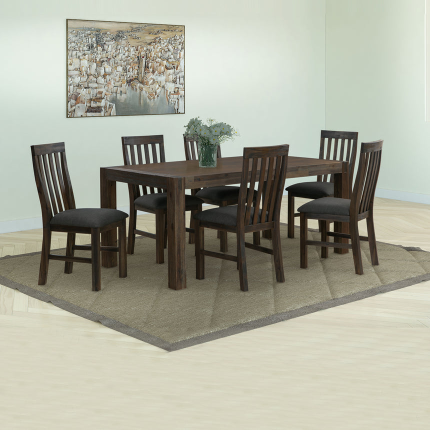 9 Pieces Dining Suite 210cm Large Size Dining Table & 8X Chairs with Solid Acacia Wooden Base in Chocolate Colour