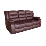 3+1+1 Seater Recliner Sofa In Faux Leather Lounge Couch in Brown