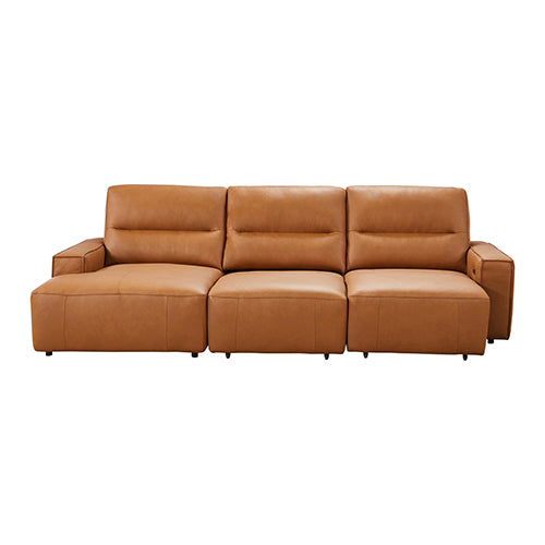 Albany 3 Seater Sectional Chaise Genuine Leather Sofa Bed