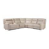 Berlin 6 Seater Sectional Genuine Leather Recliner Sofa with 2 Power Slides