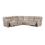 Berlin 6 Seater Sectional Genuine Leather Recliner Sofa with 2 Power Slides