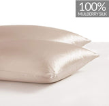 Luxury Pillowcase 2 Pack - 100% Pure Mulberry Silk on Both Sides - Champagne