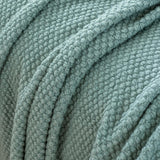 Micro Plush Knitted Woven Throw Blanket - Seafoam