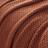 Micro Plush Knitted Woven Throw Blanket - Terracotta