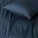 100% (2Pcs) Cotton Vintage Washed Bed Quilt Cover Set - Dark Indigo - Single