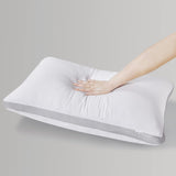 Bamboo Cooling Pillows Twin Pack - Luxury Plush Down-Like Microfibre Pillows for Bedding - Ultra Soft, Comfy & Breathable Standard Pillows