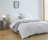 100% Cotton Checkered Waffle Pattern Quilt Cover Set - White - King