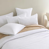 Vintage Washed Microfibre European Pillowcases - Set of 2 Luxurious European Pillow Covers - White